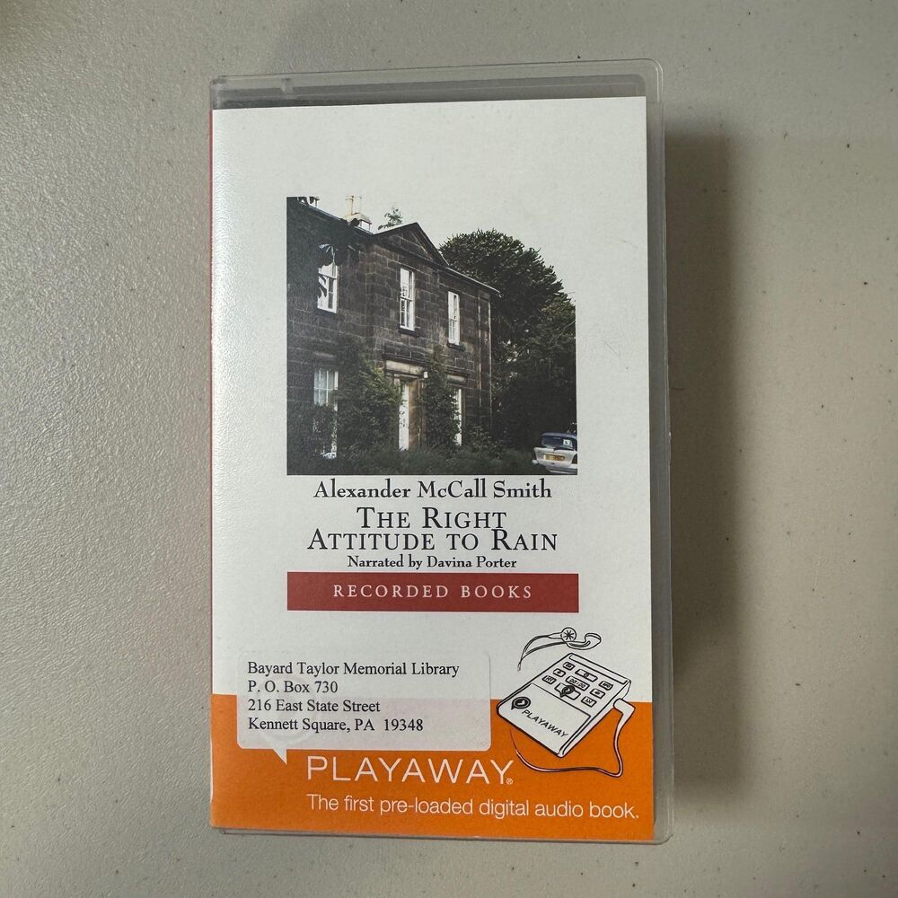 Right Attitude To Rain Alexander McCall Smith Playaway Audio Book Player Record